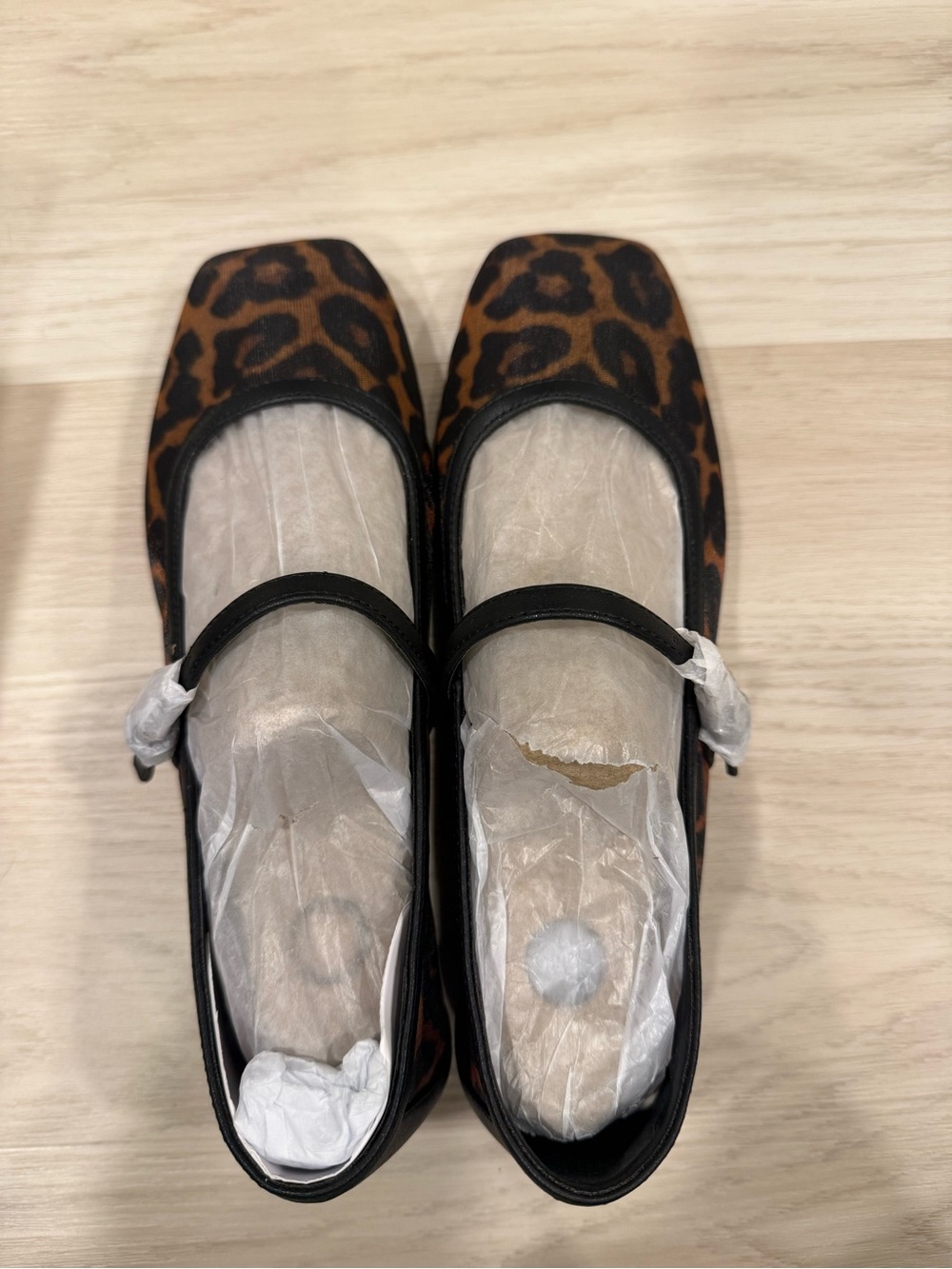 Size 6 Leopard Print Mary Jane Flats - Brown/Black